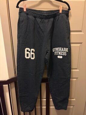 Gymshark Black Joggers with White Fitness Logo
